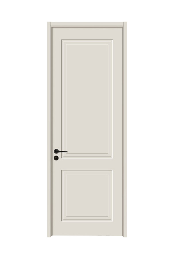 GP-02 Puerta de dormitorio abatible con pintura color crema estilo francés