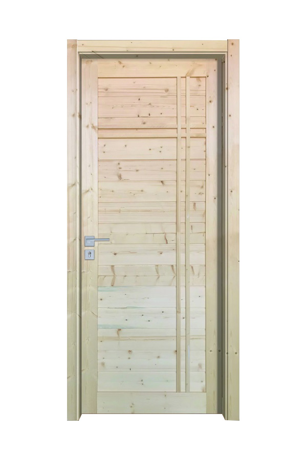 Puerta de dormitorio con panel nudoso de madera maciza de pino moderna GY-PW10