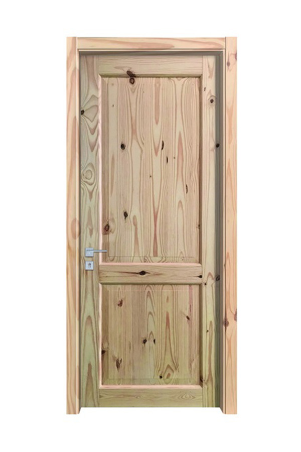 GY-PW02 Puerta interior nudosa de 2 paneles de madera maciza estilo americano