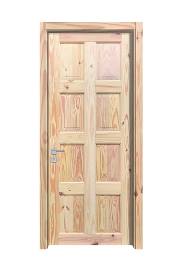 GY-PW07 Puerta abatible de madera maciza de pino con diseño tallado